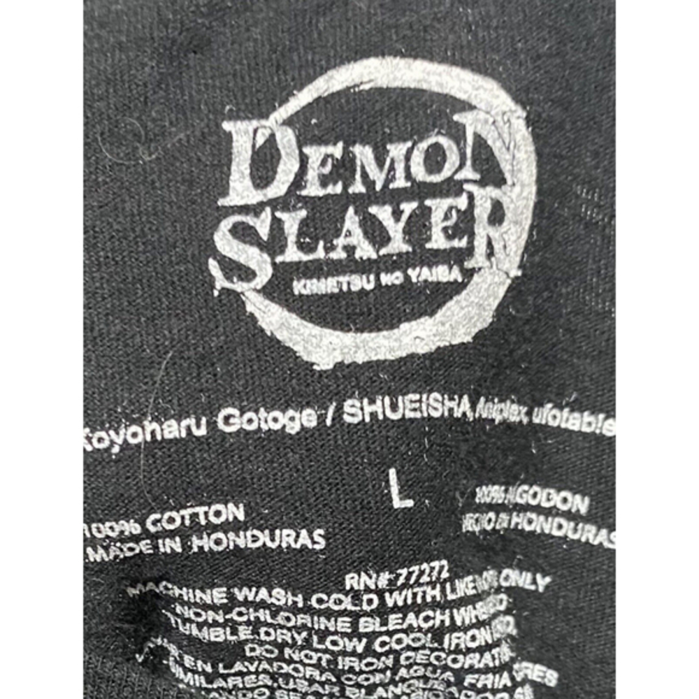 Demon Slayer Anime Men's Large Black T-Shirt  Character Graphic Tee Short Sleeve - Picture 5 of 6